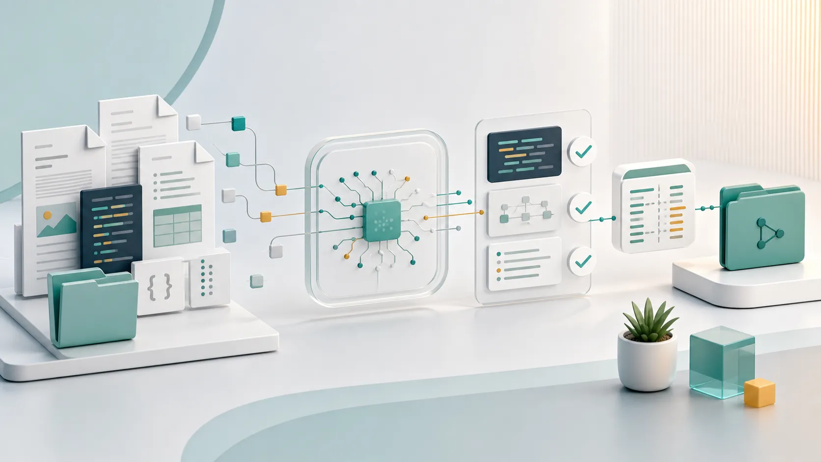 AI-generated image illustrating AI-assisted development workflow